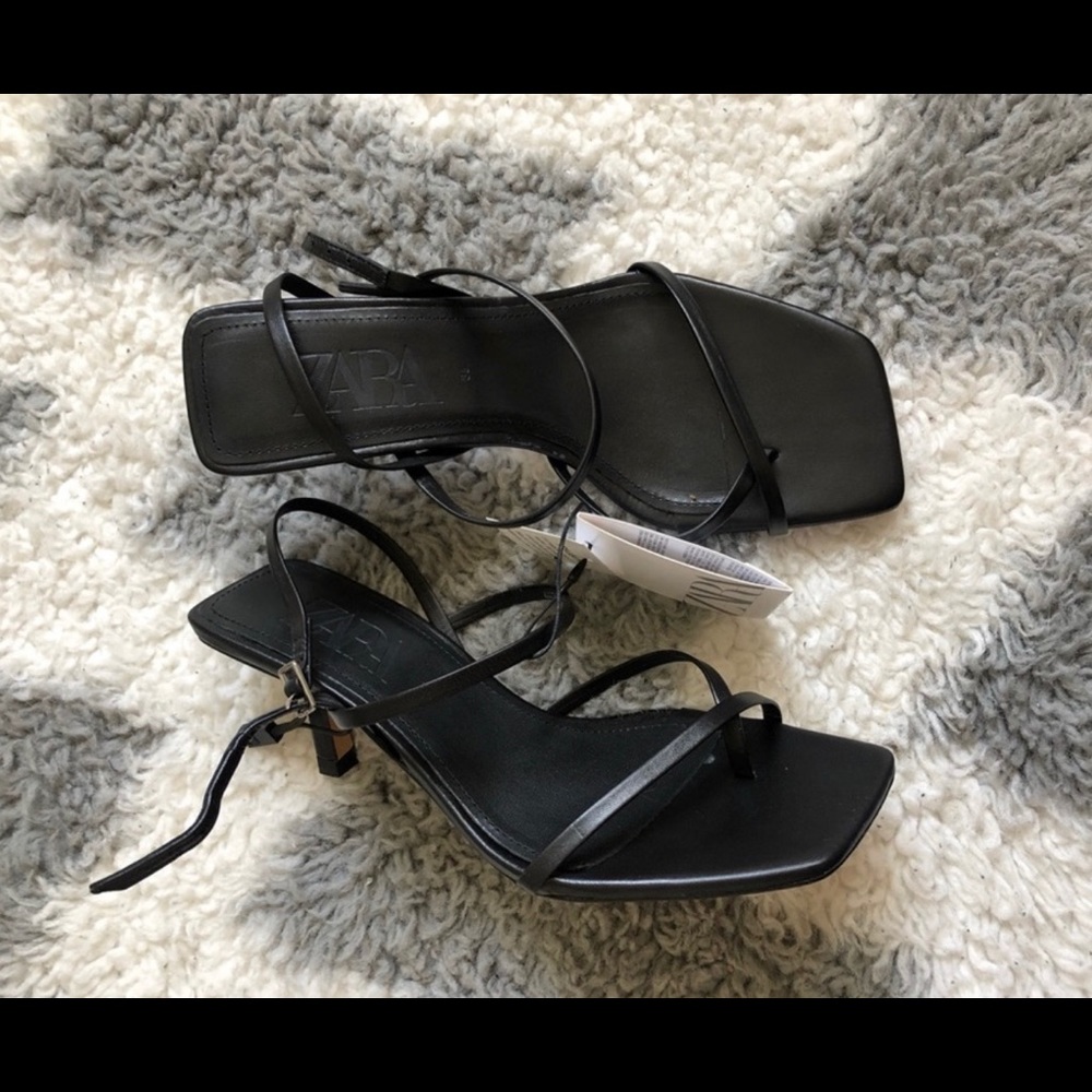 Zara Black Heeled Sandals